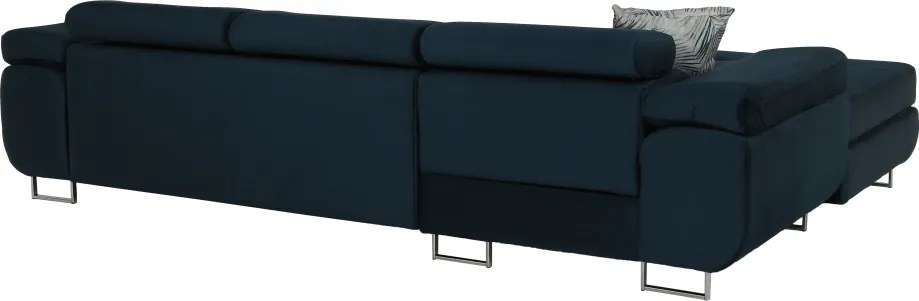 Sarokülőgarnitúra, kék, balos kivitel, AMARETA