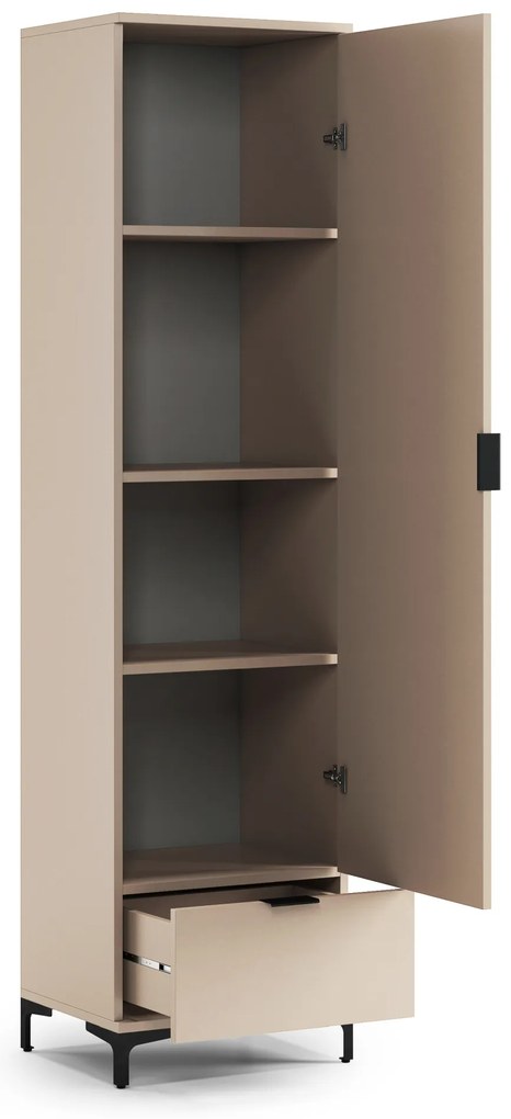 Mazzoni LANA SZ-50 szekrény Bézs (Pezsgő) - 1 AJTÓS FIÓKOS RUHÁSSZEKRÉNY