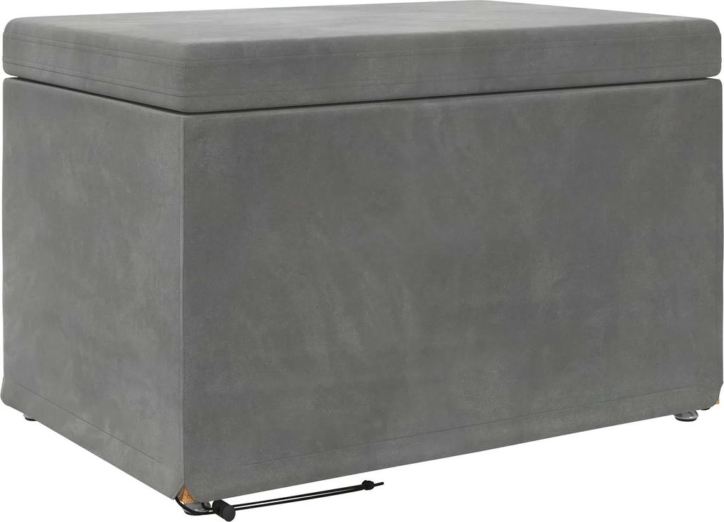 vidaXL Zsámoly Sötétszürke 61 x 41 x 40 cm Bársony és Műanyag Fa