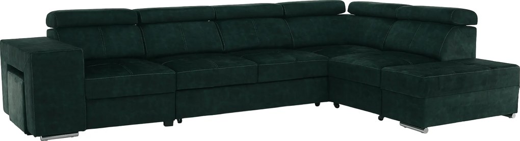 Ülőgarnitúra, smaragdzöld, jobbos, MALAGA BIG