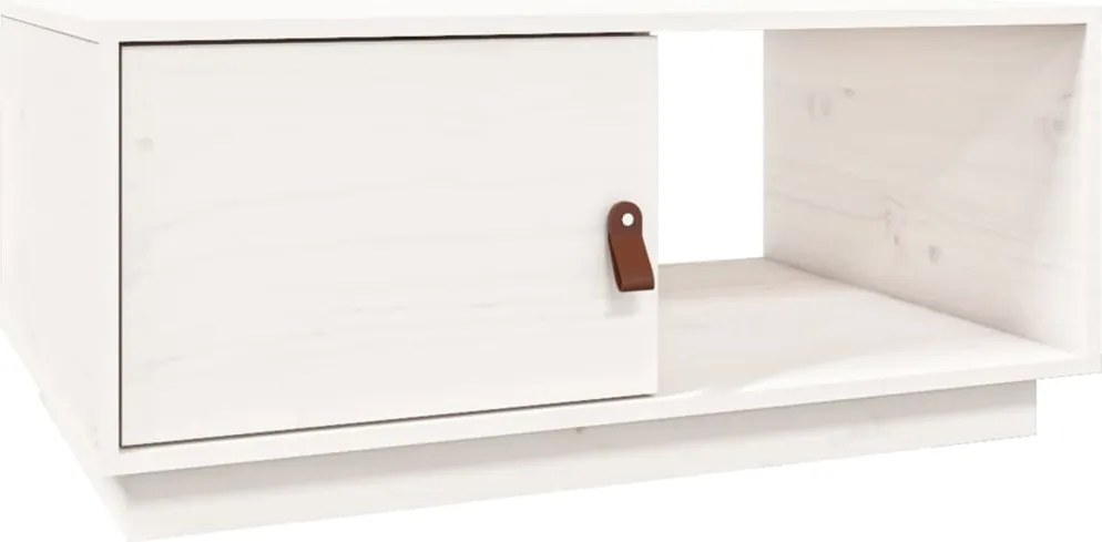 vidaXL fehér tömör fenyőfa dohányzóasztal 80 x 50 x 35,5 cm