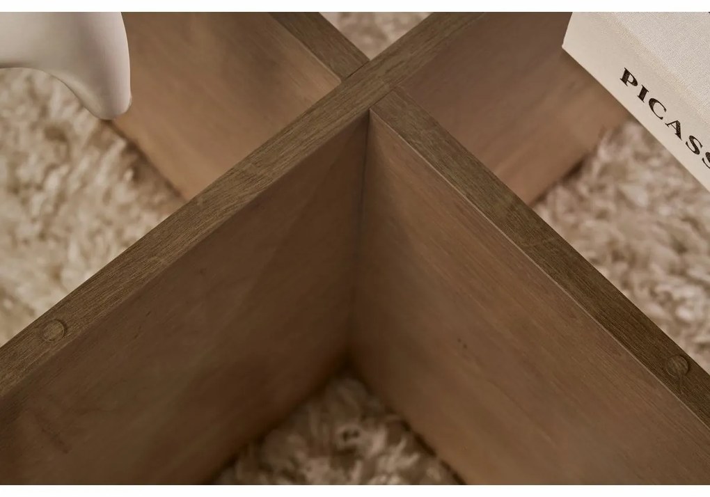 Aeris Sapphire Oak dohányzóasztal sötét üveggel