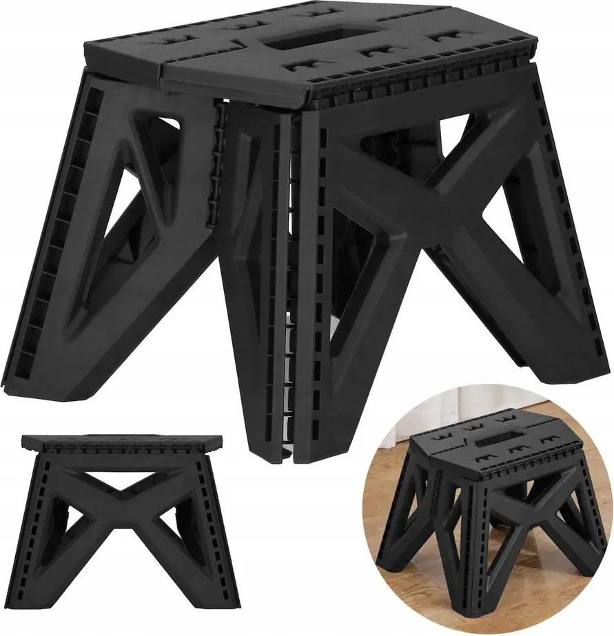 Összecsukható szék fekete zsámoly állvány összecsukható fogantyú etetőszék