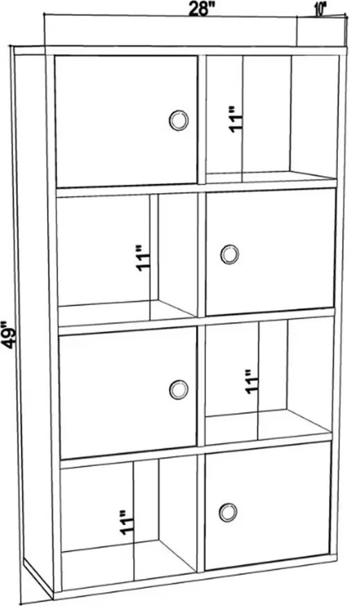 Polcos szekrény 72x25x123cm szürke FUR1956-3