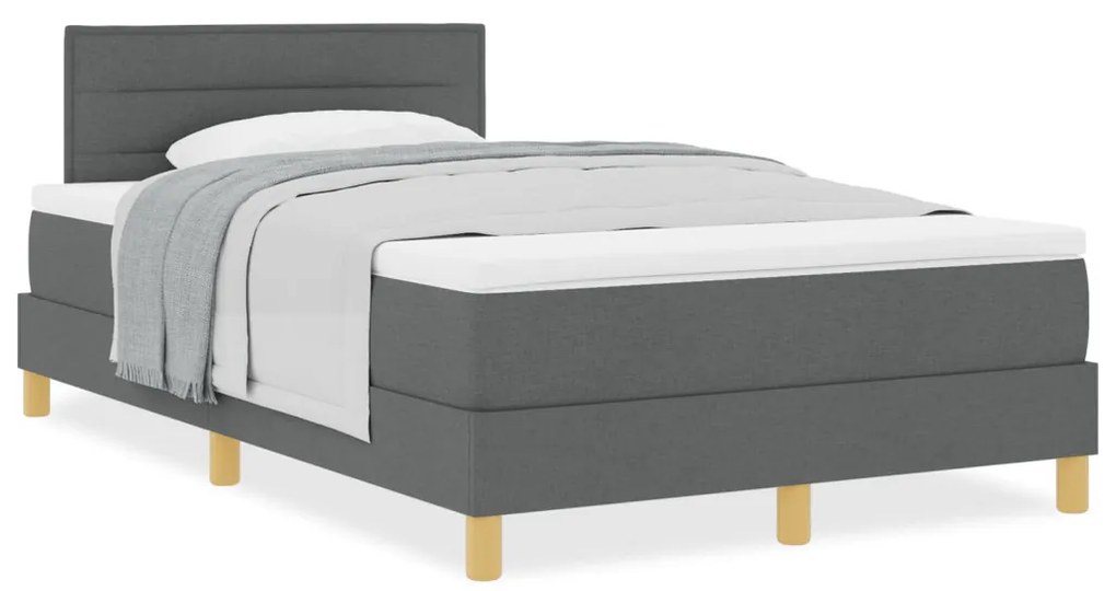 Box Spring Ágy Matraccal Sötétszürke 120x190 cm Szövet