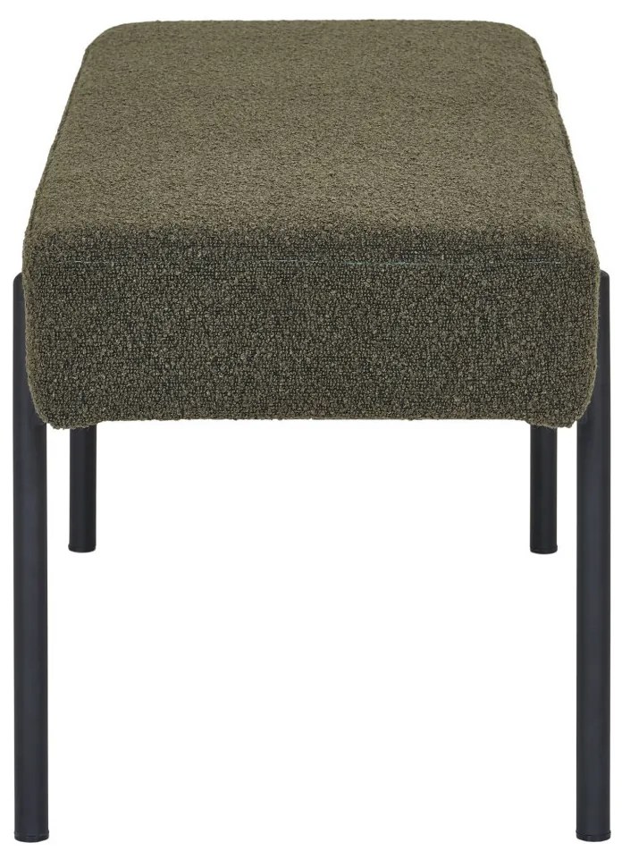 Swindon pad, buklé, sötétzöld, fekete lábakkal 100x36x42,5 cm