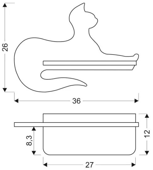 LED gyerekszoba fali lámpa polccal BLACK CAT LED/5W/230V