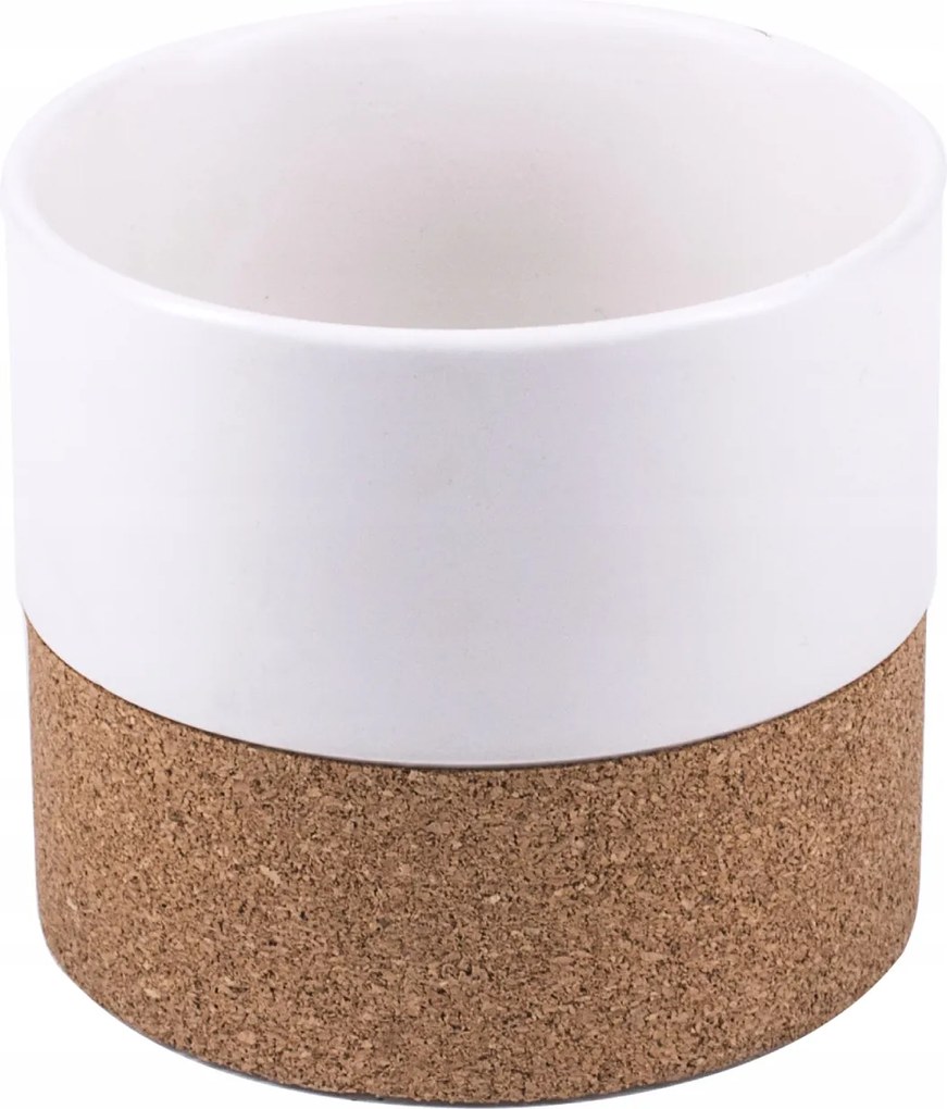 Kerámia kaspóvédő parafadugóval Kicsi fehér 9 x 10 cm matt