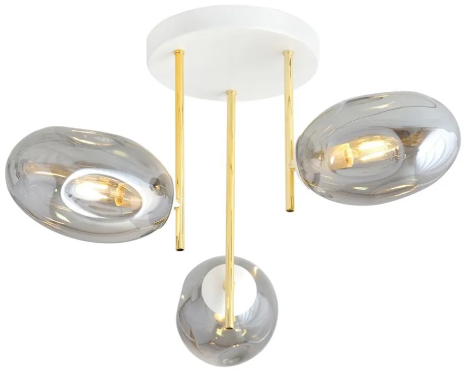 EMIBIG 1277-3 ARGO Glamour Mennyezeti Lámpa Fehér, Grafit, Arany E14 IP20