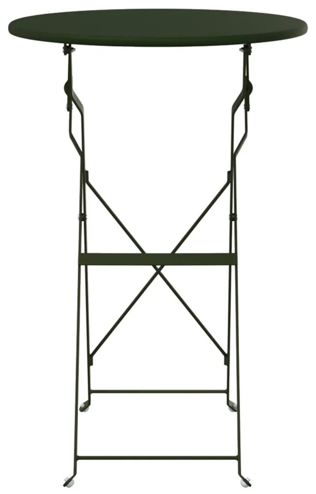 Összecsukható Bisztróasztal Sötétzöld Ø50x71 cm Porbevonatú Acél