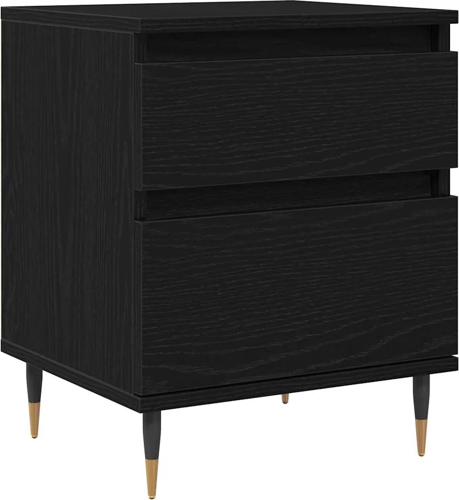 vidaXL Éjjeliszekrény fiókkal Fekete tölgy 40 x 35 x 50 cm Faanyag