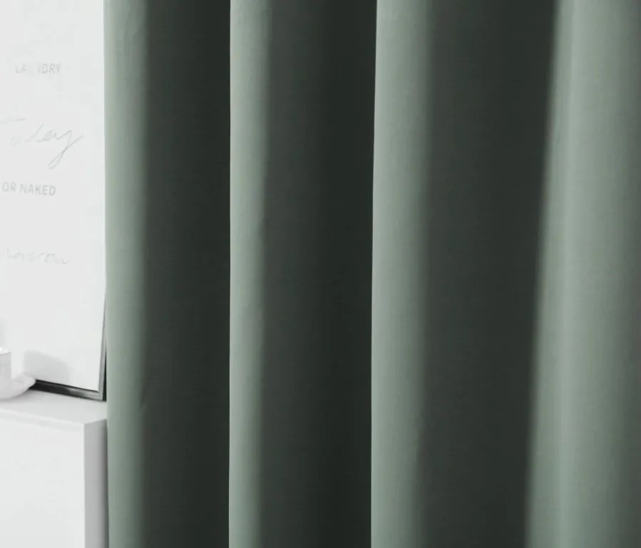 Függöny OXFORD 140x270 cm, szürkészöld Felfüggesztés: Hullámos sínszalag