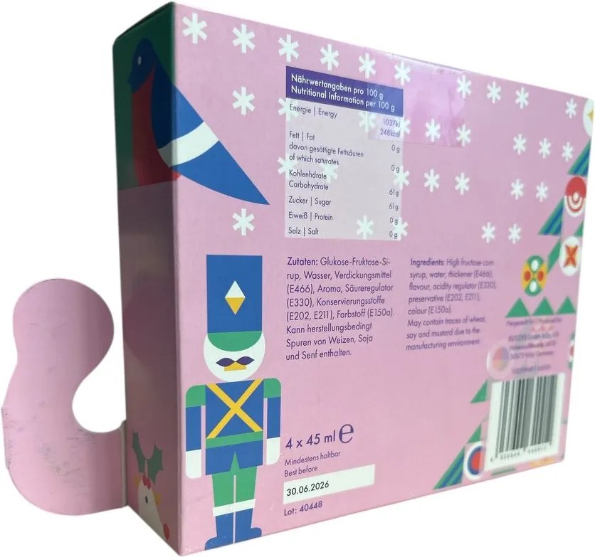 SANTA'S SYRUP SLEIGH téli szirup válogatás, 4 x 45 ml