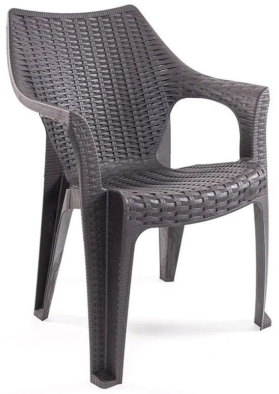 XXL 8 személyes stabil kerti bútorszett Tavira székekkel - Antracit - Barna N