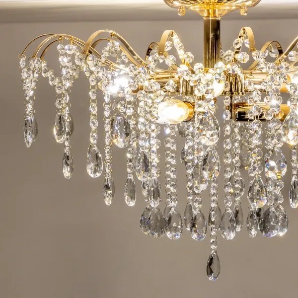 Brilagi - Felületre szerelhető csillár CRYSTAL 6xE14/60W/230V arany