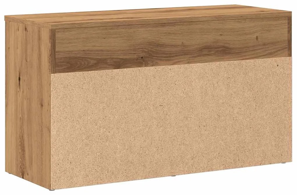 kézműves tölgy színű szerelt fa cipőtároló pad 80 x 30 x 45 cm