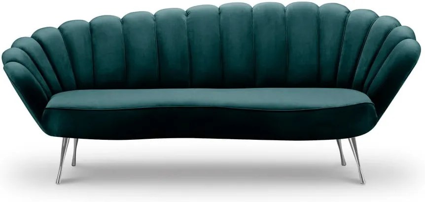Varenne sötét türkizkék bársony aszimmetrikus kanapé, 224 cm - Interieurs 86