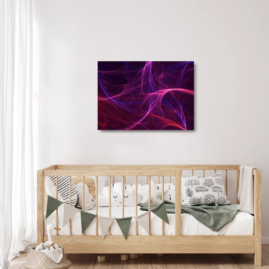 Absztrakt görbék képe (üvegen) (70x50 cm)