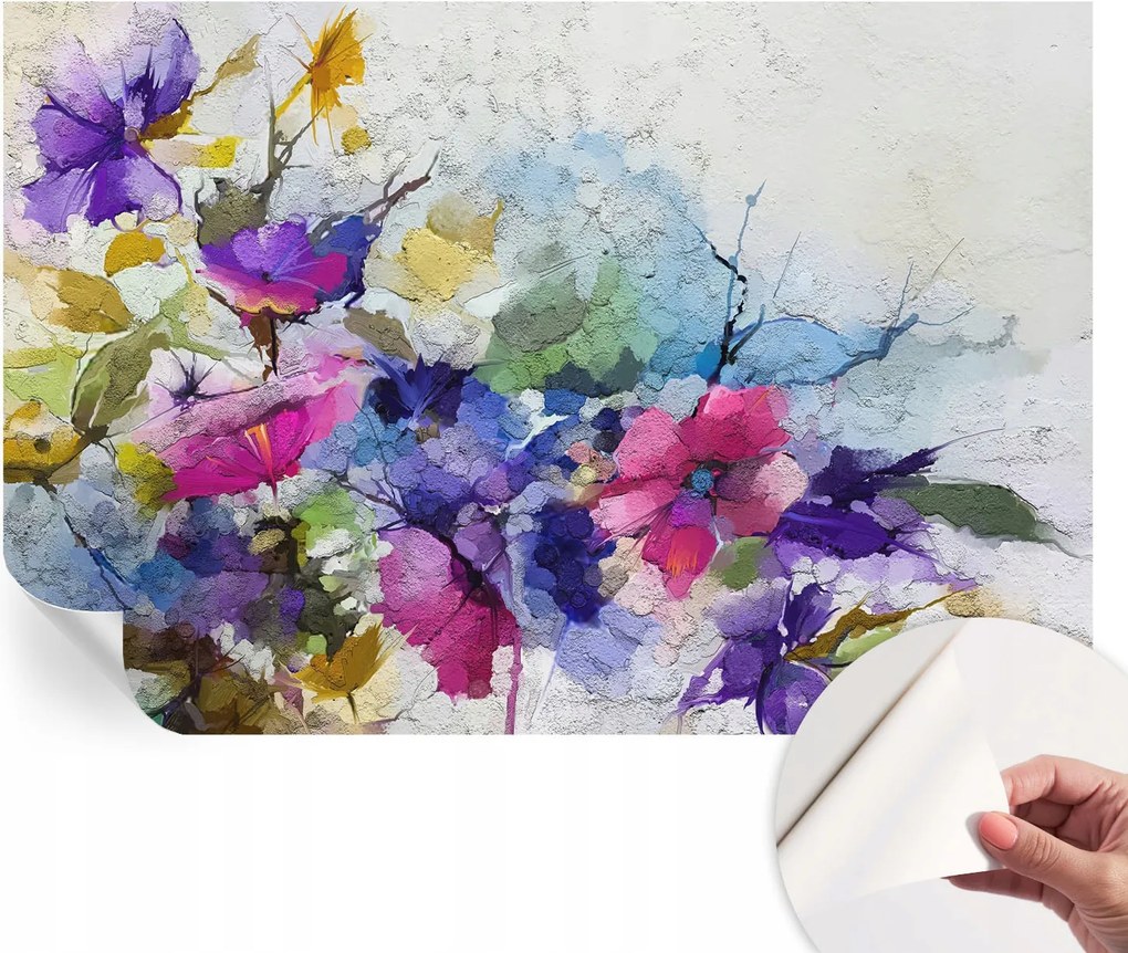 Design fali fotótapéta öntapadós absztrakt virágok 104x70