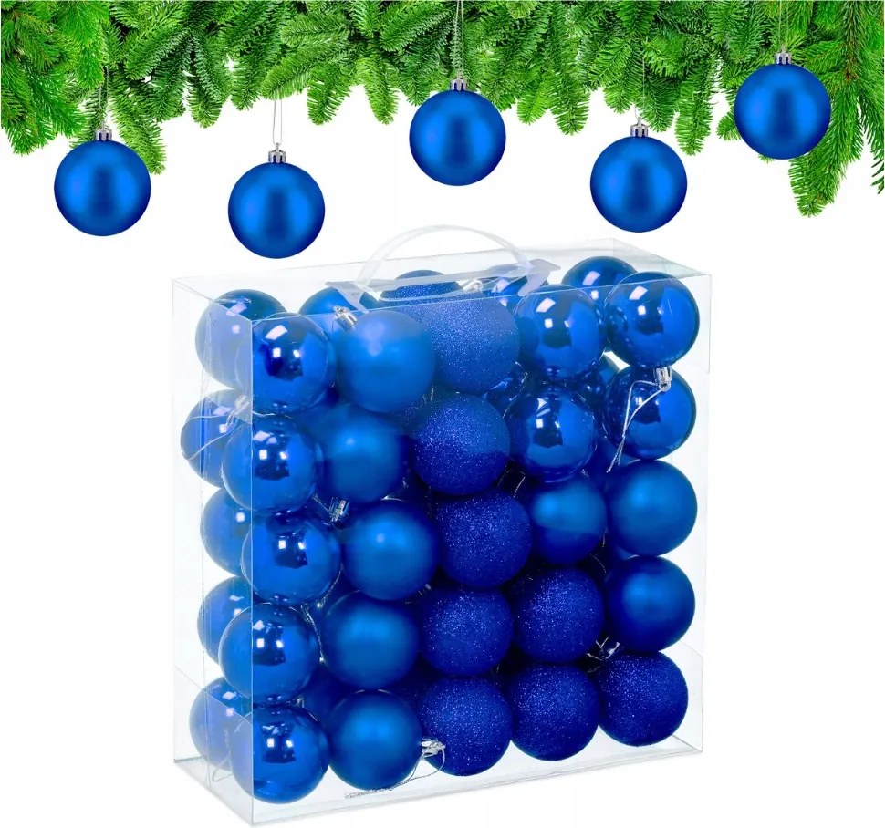 Karácsonyfadísz szett 50 db-os Kék Relaxdays