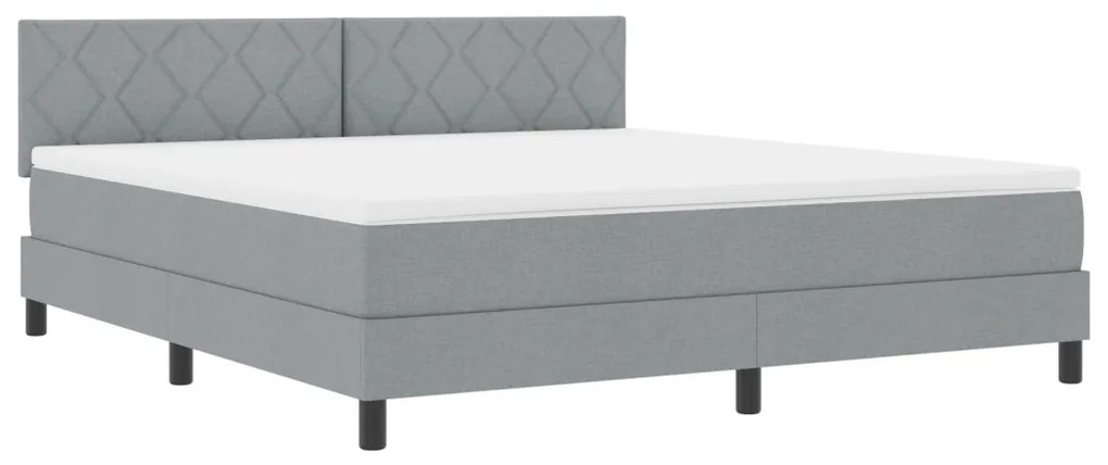 Boxspring Ágy Matraccal Világosszürke 180x200 cm Szövet
