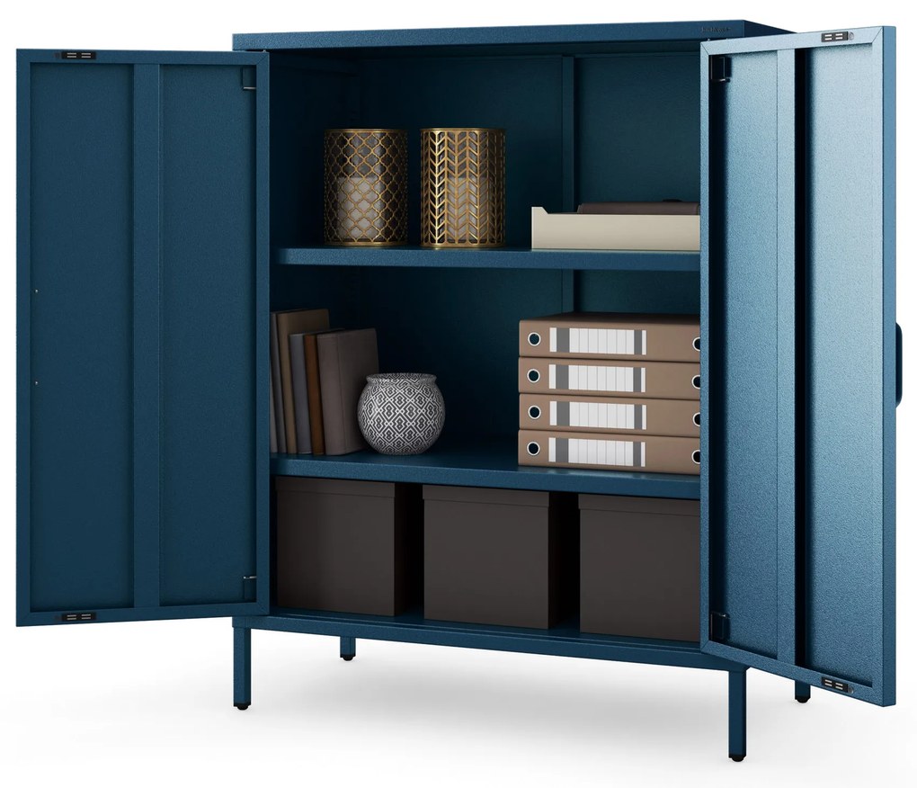 Szafka z półkami VITO, 800 x 1015 x 400 mm, Modern: granatowa