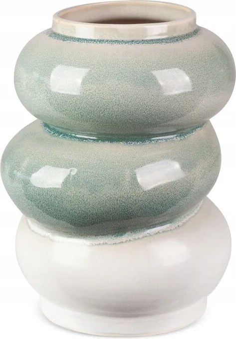 Dekorációs váza Liana 21x19x26 Eurofirany krém menta ombre hatás