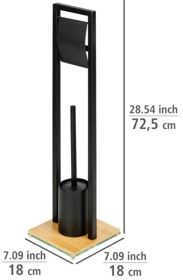 WENKO 24751100 - WC szett BAMBU⁠SA 18x72,5 cm fekete/barna