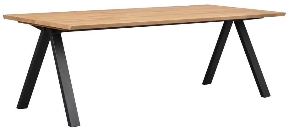 Bővíthető étkezőasztal tölgyfa asztallappal 220x100 cm Carradale - Rowico