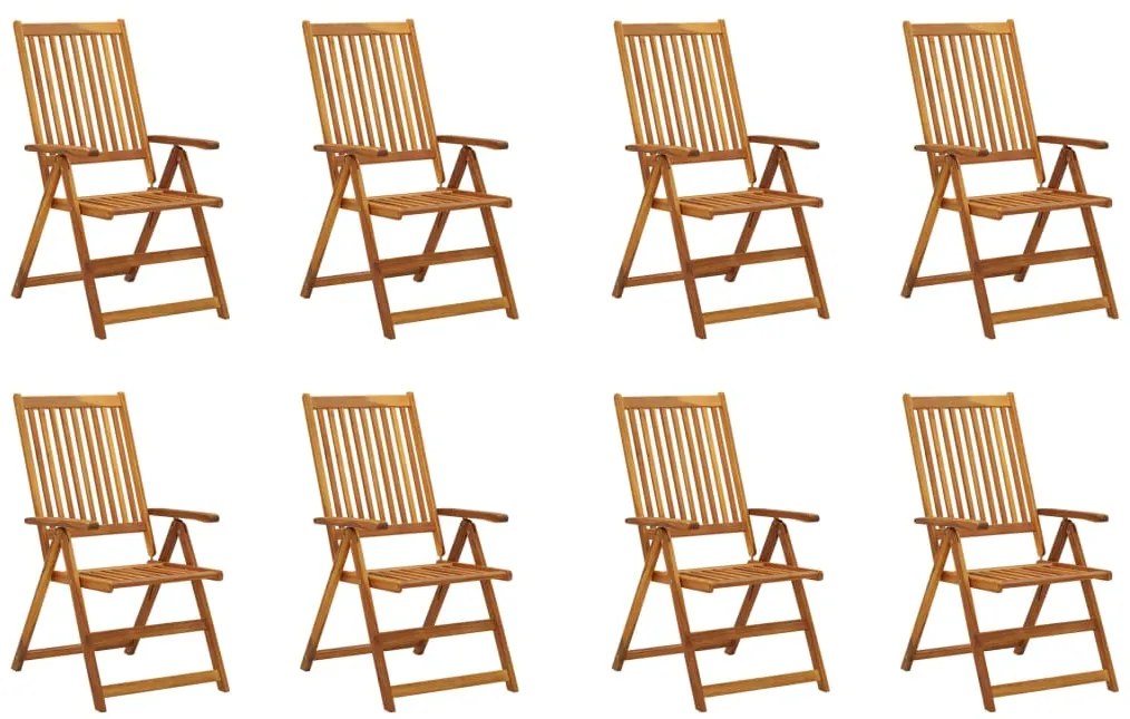 vidaXL 8 db összecsukható tömör akácfa kerti szék párnával