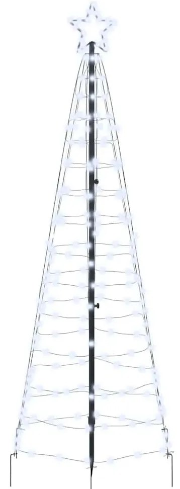 LED Karácsonyfák talajráccsal Hideg fehér 250 cm Vas