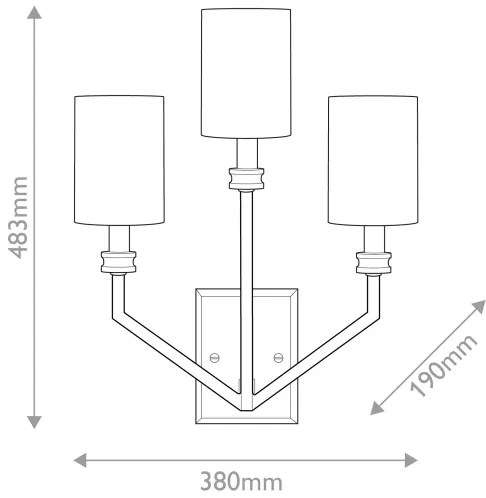 Hinkley HK-MOORE-WB3-HB - MOORE fali lámpatest 3xE14/40W/230V arany