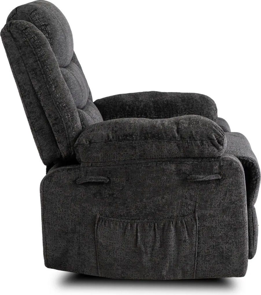 Dönthető fotel fekete bársony, ARTURO