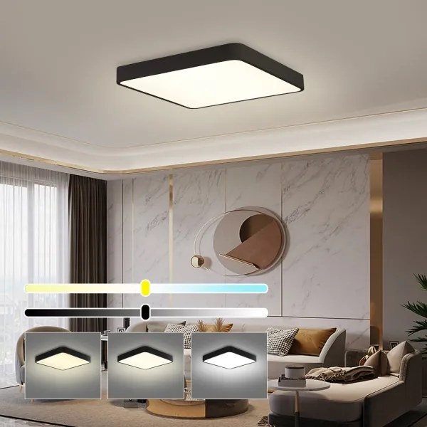 Brilagi - LED mennyezeti lámpatest POOL SQUARE LED/48W/230V 50x50 cm fekete