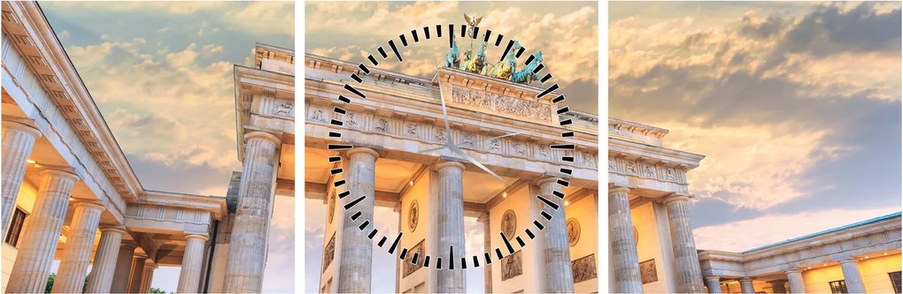 Kép - Brandenburgi kapu, Berlin, Németország (órával) (90x30 cm)
