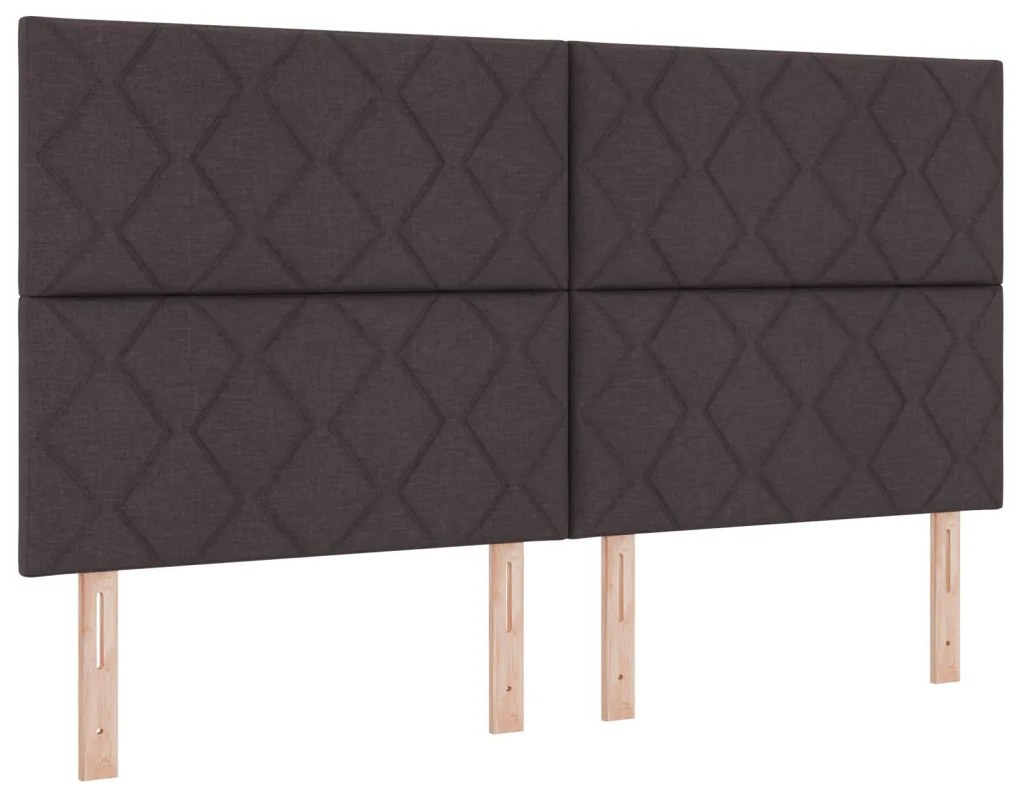 vidaXL Box Spring ágy matraccal és paddal sötétbarna 180x200 cm szövet