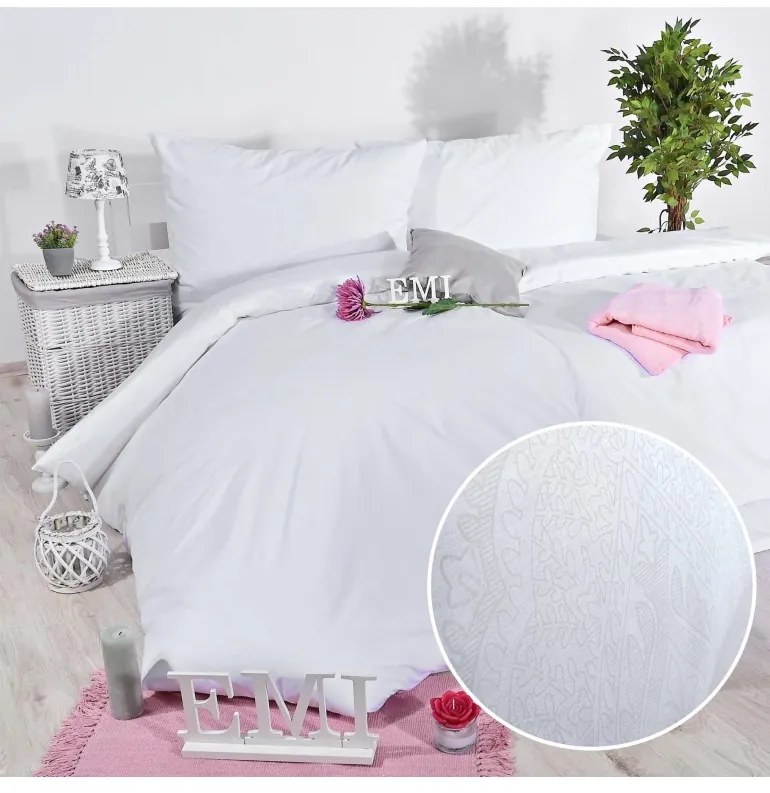 EMI Benard fehér ágyneműhuzat, Francia szett1 200x220 + 2x (70x90)