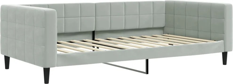 vidaXL világosszürke bársony kanapéágy 100 x 200 cm