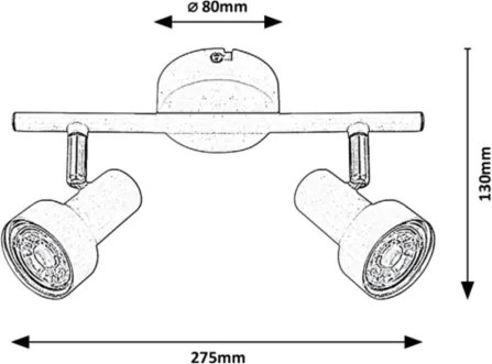 Rabalux - Spotlámpa 2xGU10/50W/230V