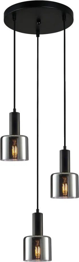 Italux SANTIA PND-65342-3A-BK+SG Függőlámpa 3x40W/E27 IP20