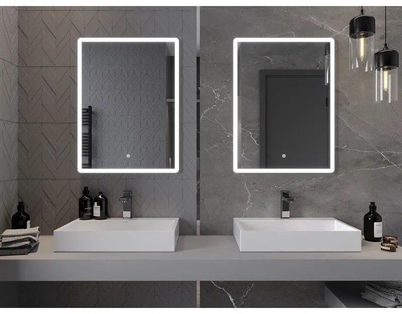 Mexen Navia, LED fürdoszobai tükör háttérvilágítással 60 x 80 cm, 6000K, páramentes, 9803-060-080-611-00