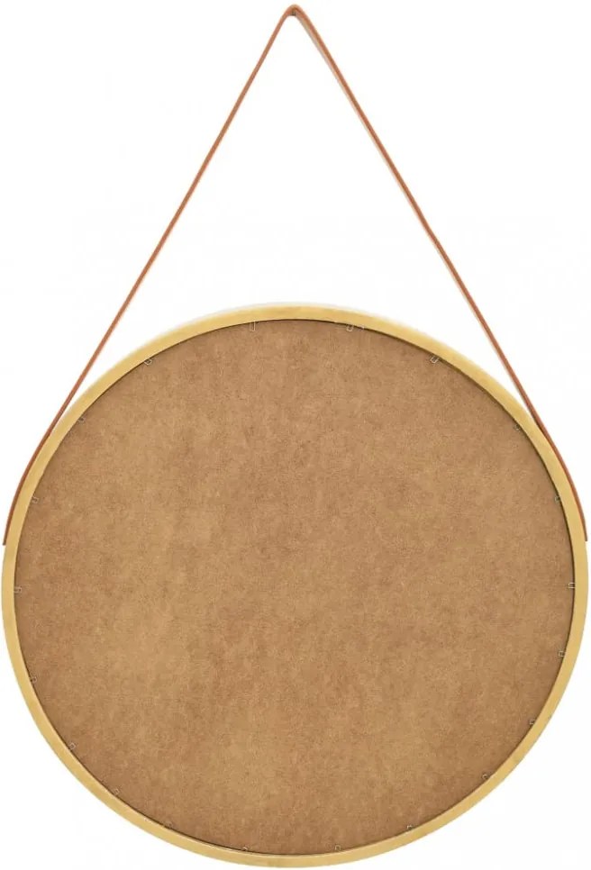 Aranyszínű fali tükör szíjjal 60 cm