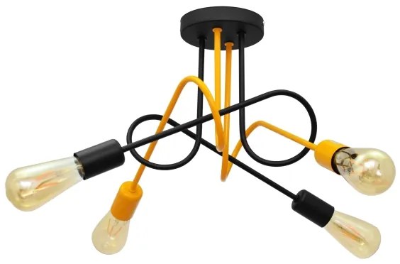 Felületre szerelhető csillár OXFORD 4xE27/15W/230V fekete/sárga