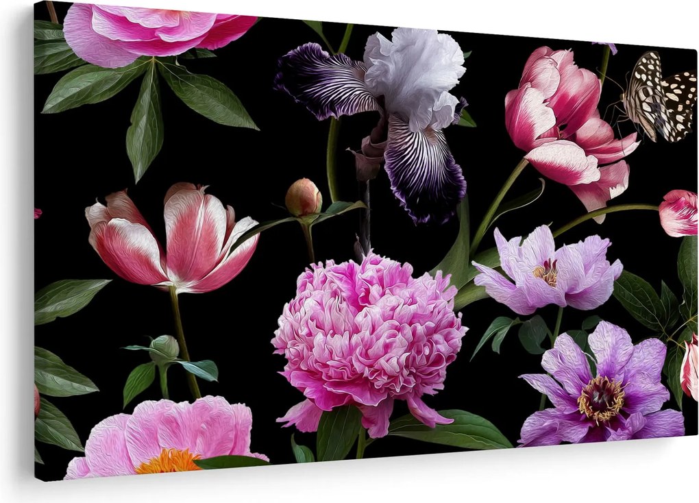 Kép - Virágok illusztrációja (90x60 cm)