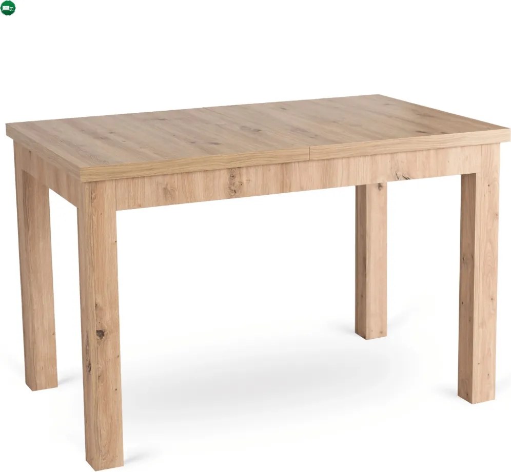 szett étkezőasztal SKUBI 120-160 cm artisan tölgy és 4 szék RODRI bézs
