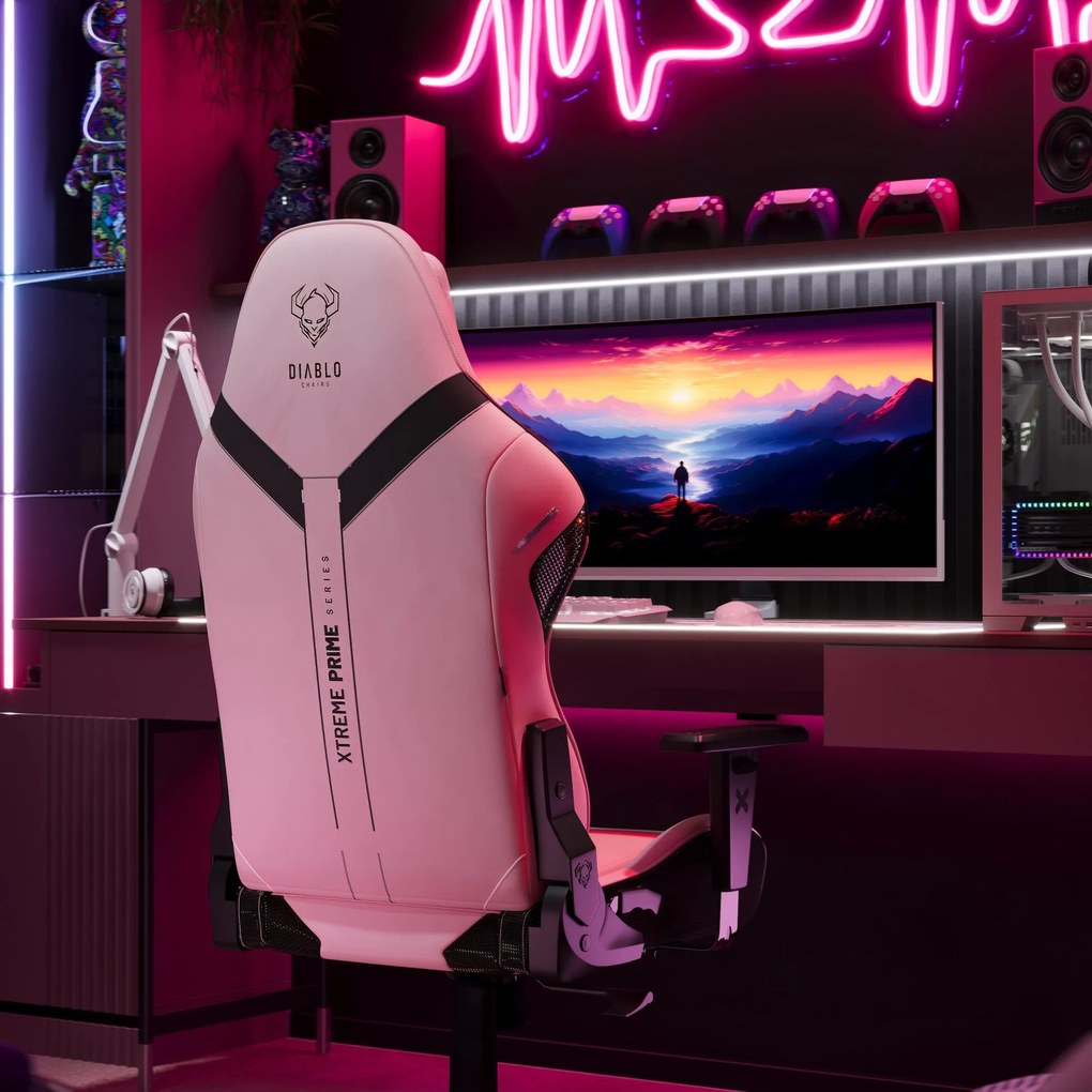 Gamer szék Normal Size, fekete-rózsaszín: Diablo X-One Prime Akira Pink