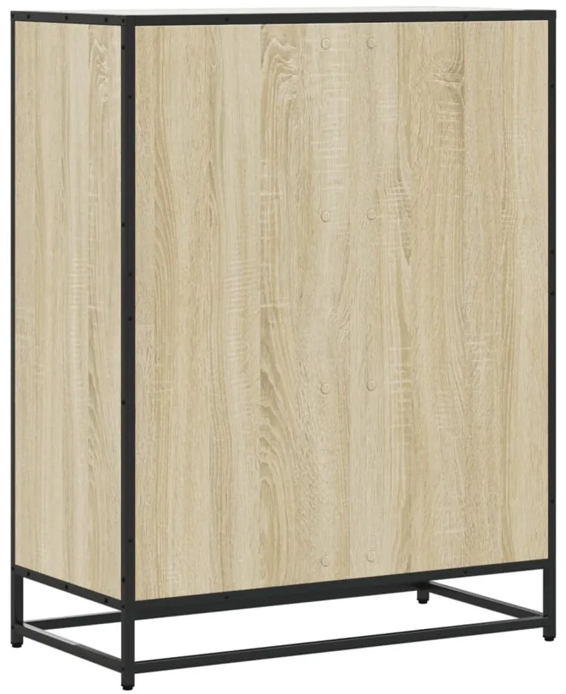 vidaXL sonoma tölgy színű szerelt fa és fém cipőszekrény 75x38x97,5 cm