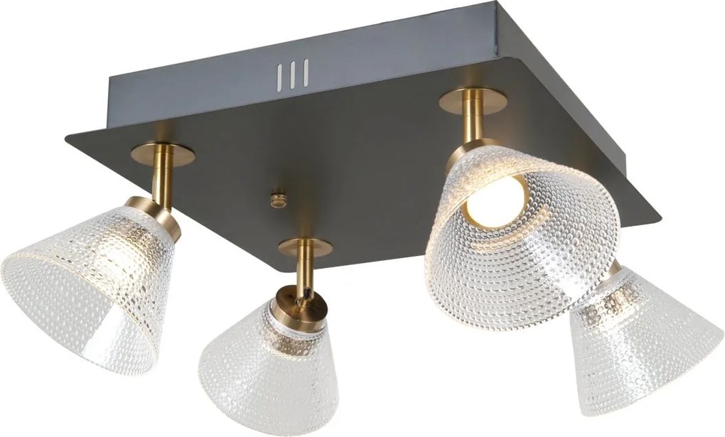 Italux modern spot lámpa orella matt fekete átlátszó arany itxwl-34393-4s-bkhbr