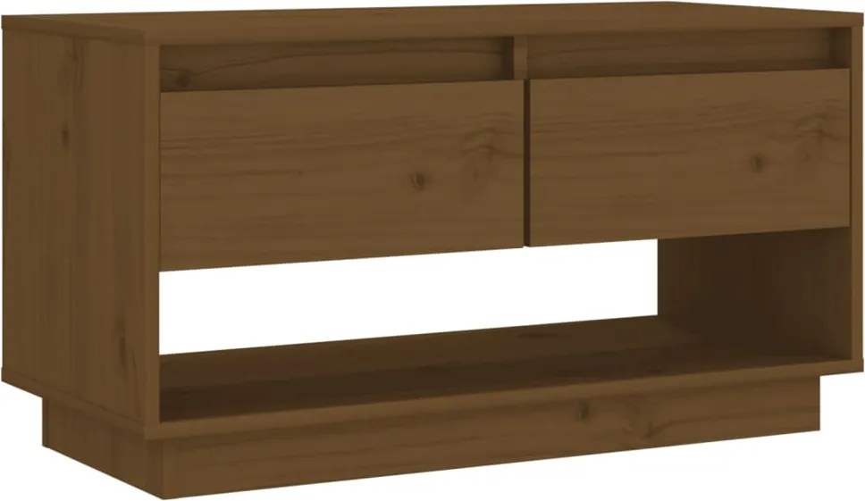 vidaXL mézbarna tömör fenyőfa TV-szekrény 74 x 34 x 40 cm