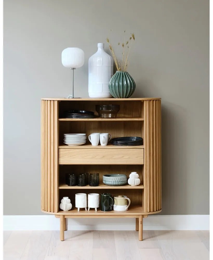 Natúr színű szekrény tölgyfa dekorral 110x125 cm Carno – Unique Furniture